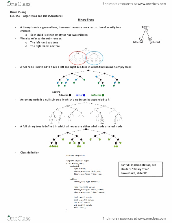 ECE250 Lecture Notes - Lecture 13: Binary Tree, Type Class, Microsoft Powerpoint thumbnail