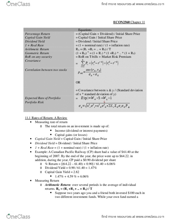 ECON 2560 Lecture Notes - Lecture 10: Pixlr, Standard Deviation, Covariance thumbnail