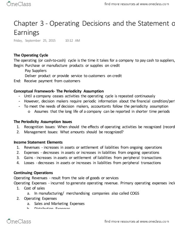 AFM101 Lecture Notes - Lecture 6: Weighted Arithmetic Mean, Contin, Gross Profit thumbnail