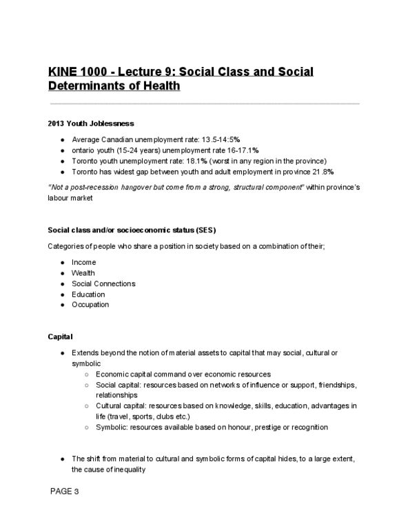 KINE 1000 Lecture Notes - Lecture 9: Social Capital, High-Heeled Footwear, Social Stratification thumbnail