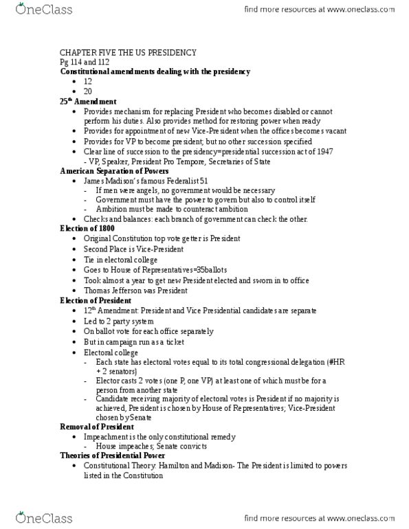 PSC 2302 Lecture Notes - Lecture 6: Pocket Veto, Executive Privilege, Qualified Privilege thumbnail