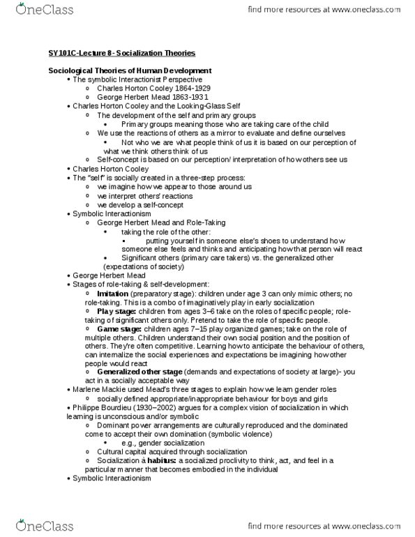 SY101 Lecture Notes - Lecture 8: Sigmund Freud, Social Inequality, Solomon Asch thumbnail