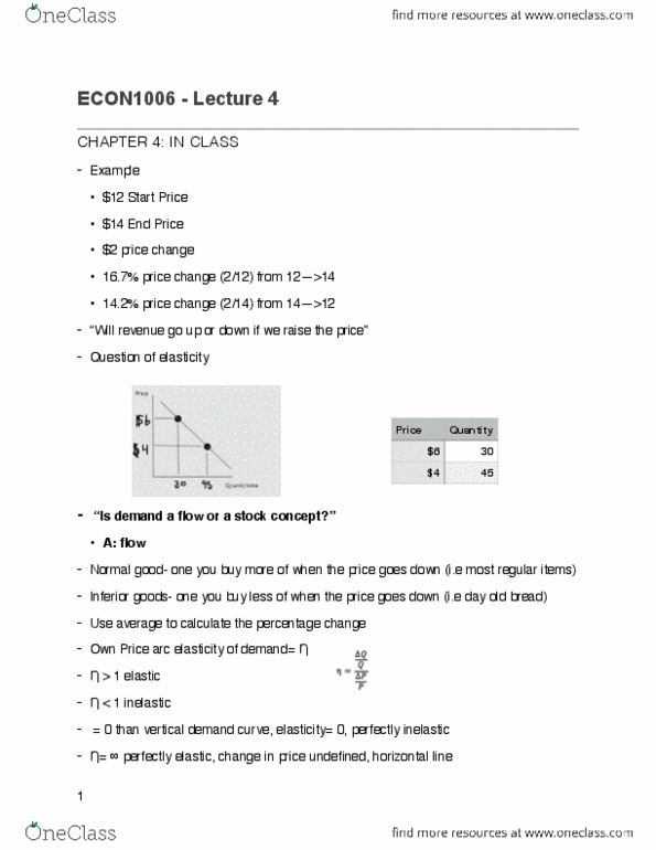 ECON-1006EL Lecture Notes - Lecture 4: Normal Good, Demand Curve, Substitute Good thumbnail