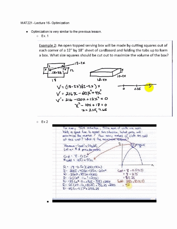 MATH 221 Lecture 16: Optimization thumbnail