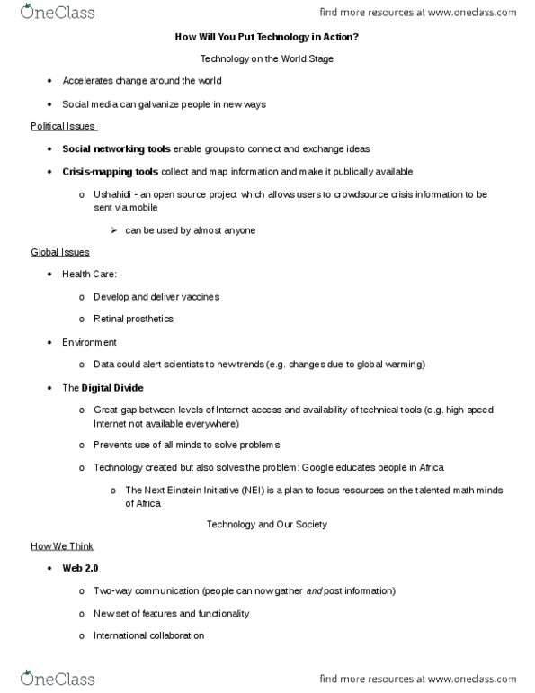 CP102 Lecture Notes - Lecture 1: Web 2.0, How We Think, Crowdsourcing thumbnail