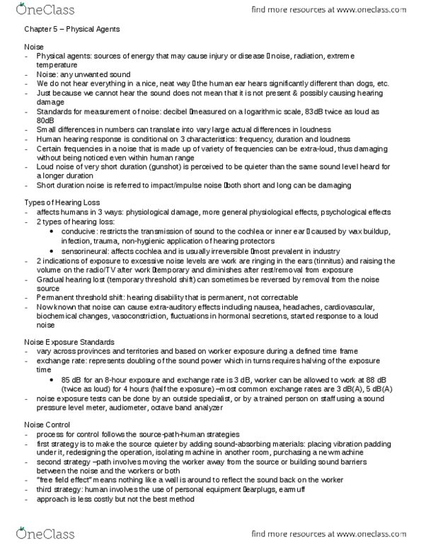 Management and Organizational Studies 3344A/B Chapter Notes - Chapter 5: Ear Protection, Logarithmic Scale, Sensorineural Hearing Loss thumbnail