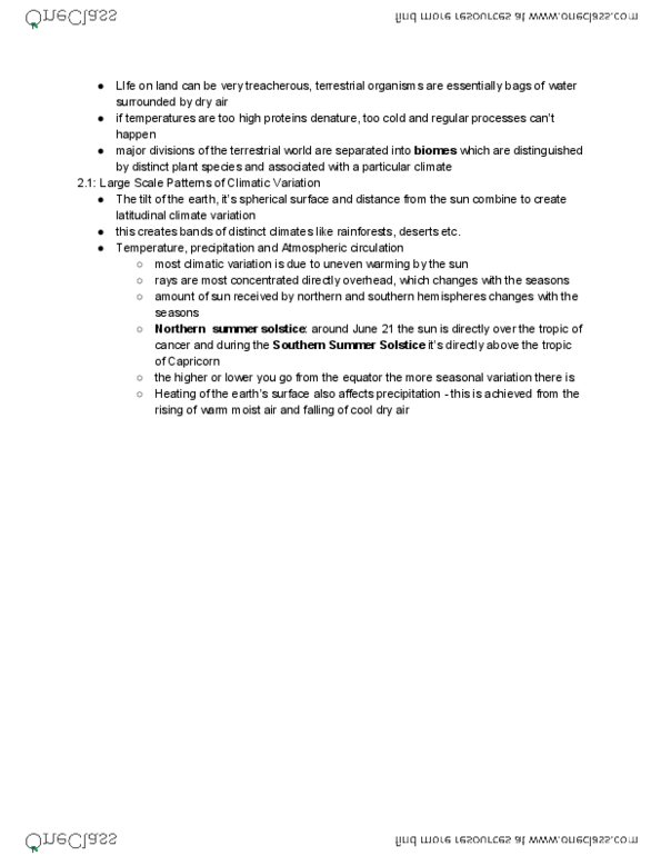 BIOLOGY 2F03 Chapter Notes - Chapter 2: Plant Litter, 30Th Parallel North, 30Th Parallel South thumbnail