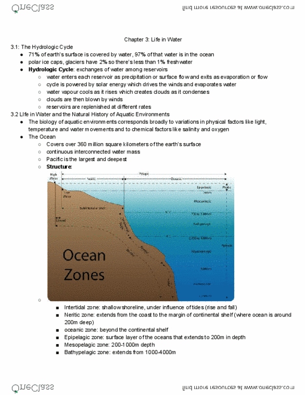 BIOLOGY 2F03 Chapter 3: Chapter 3: Life in Water thumbnail