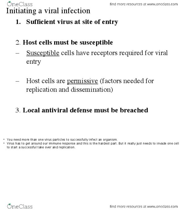 IMIN200 Lecture Notes - Lecture 2: Yellow Fever, Poliovirus, Rhinovirus thumbnail