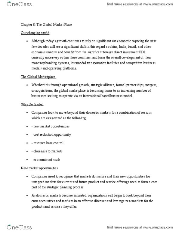 COMM 200 Chapter Notes - Chapter 3: Outsourcing, Offshoring, Protectionism thumbnail