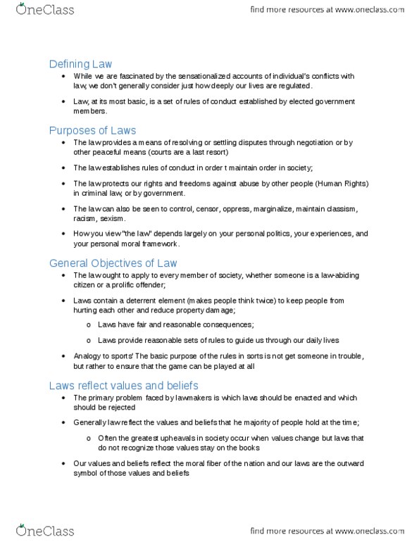 CRIM 135 Lecture Notes - Lecture 1: Class Discrimination thumbnail