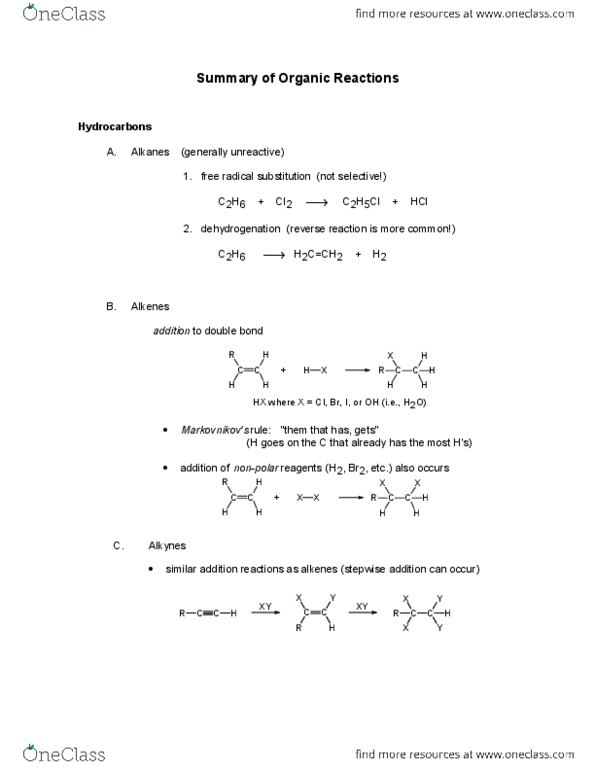 CHEM 1A03 Lecture Notes - Lecture 4: Radical Substitution, Dehydrogenation, Organic Reactions thumbnail