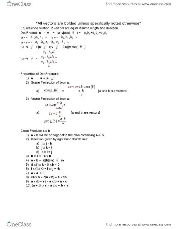 L24 Math 233 Lecture Notes - Lecture 1: Equivalence Relation, Dot Product, J-Ax thumbnail