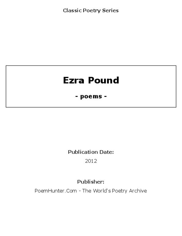 ENGL 1000 Lecture 3: Ezra Pound Bio and Poems thumbnail