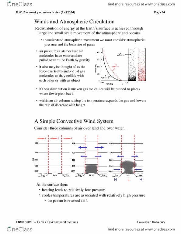 ENSC-1406EL Lecture Notes - Lecture 13: Atmospheric Circulation thumbnail