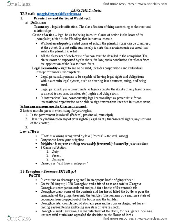 LAWS 2201 Lecture 1: LAWS 2201 lecture notes (all lectures) thumbnail