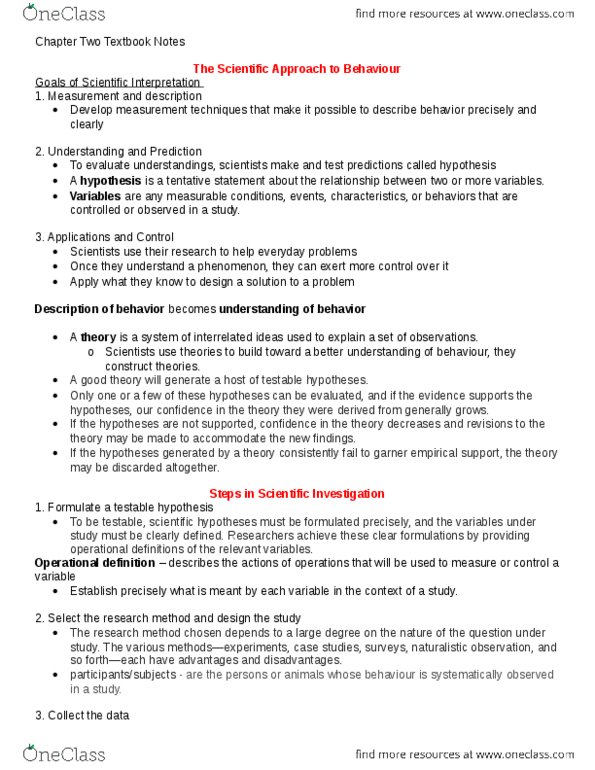 PS101 Chapter Notes - Chapter 2: Naturalistic Observation, Dependent And Independent Variables, Confounding thumbnail