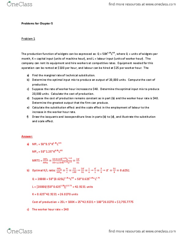 COMM 220 Lecture Notes - Lecture 7: Isoquant, Production Function, John Molson School Of Business thumbnail