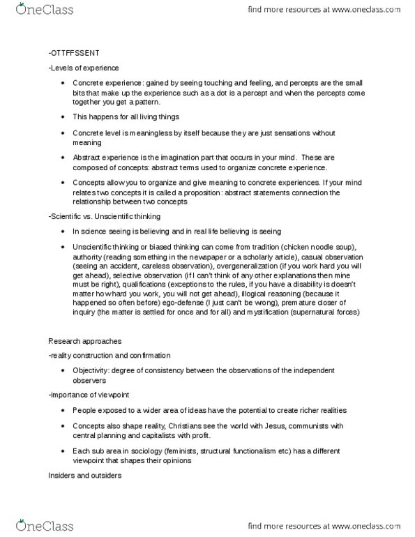 SOCA01H3 Chapter Notes - Chapter 2: Noodle, Structural Functionalism, Auguste Comte thumbnail