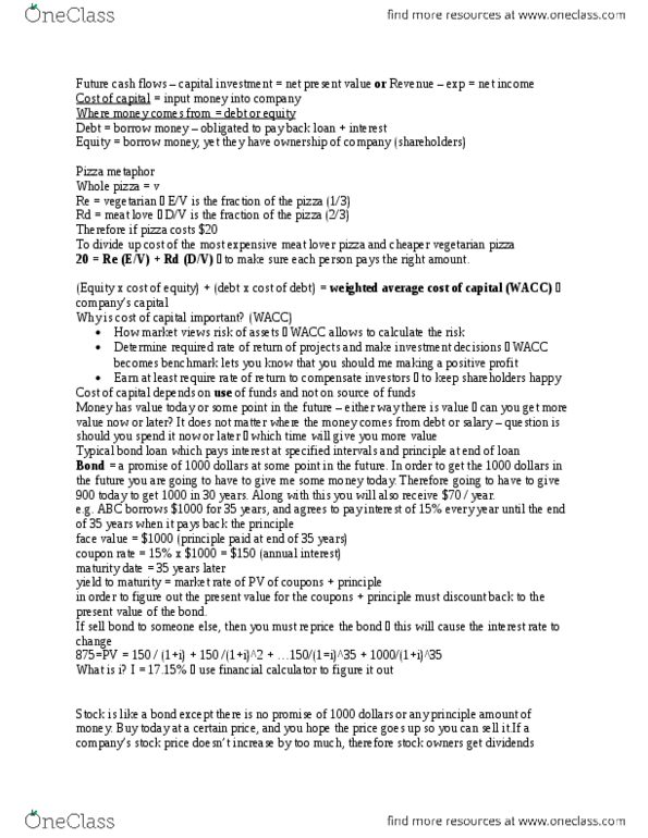 MGT339H5 Lecture Notes - Lecture 1: Capital Asset, Market Risk, Weighted Arithmetic Mean thumbnail