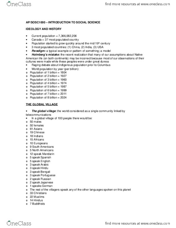 SOSC 1000 Lecture Notes - Lecture 6: Gelf, Steam Engine, Lymphoma thumbnail