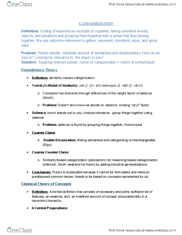 COG250Y1 Lecture Notes - Lecture 1: Principle Of Compositionality, Linear Separability, Representativeness Heuristic thumbnail