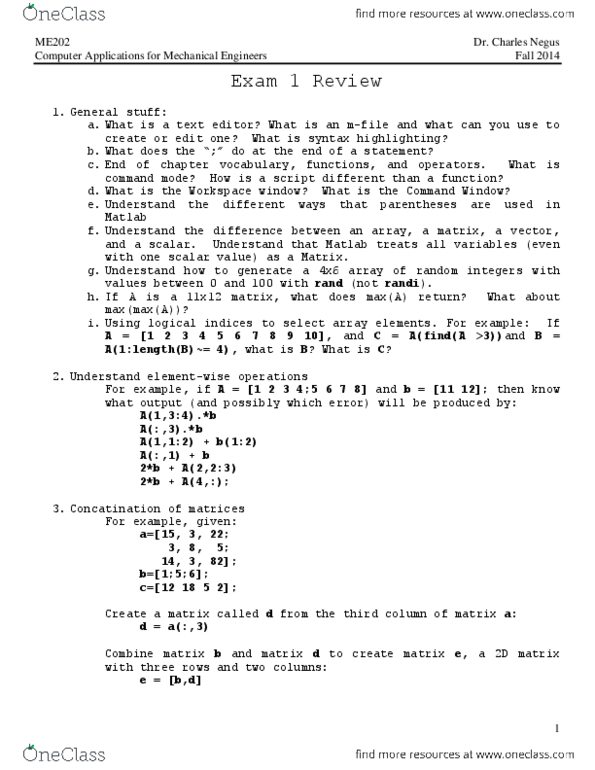 M E 202 Lecture Notes - Lecture 12: Syntax Highlighting, Text Editor thumbnail