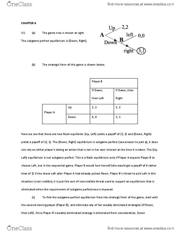 ECON 221 Chapter Notes - Chapter 7-9: Subgame Perfect Equilibrium, Nash Equilibrium, Subgame thumbnail