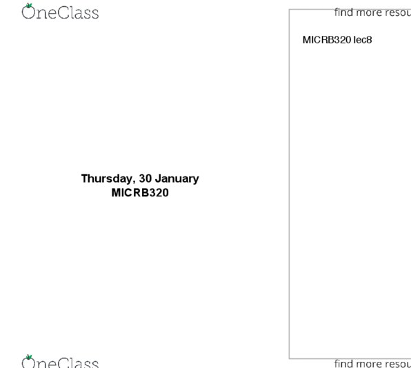 MICRB320 Lecture Notes - Lecture 8: Chloroplast, Macromolecular Crowding, Alphaproteobacteria thumbnail