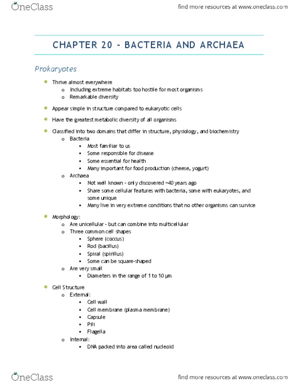 BIOA01H3 Chapter Notes - Chapter 22: Antibiotics, Asexual Reproduction, Chromosome thumbnail