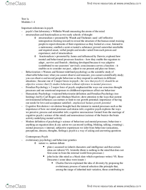 SOSC 1040 Lecture Notes - Lecture 1: Sq3R, Behaviorism thumbnail