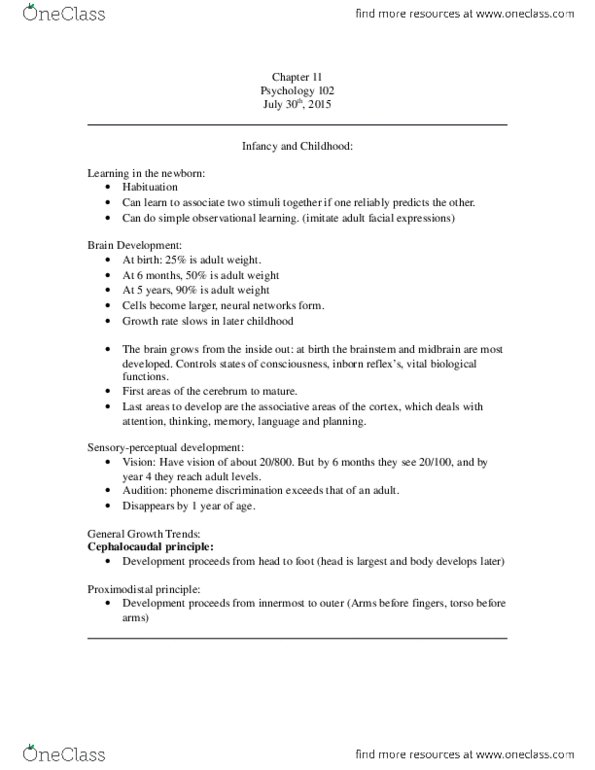 PS102 Lecture Notes - Lecture 6: Cardiac Output, Object Permanence, Cognitive Development thumbnail