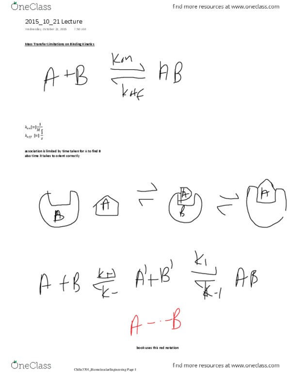CHEN 3701 Lecture Notes - Lecture 25: Reaction Rate Constant, Spatial Gradient thumbnail