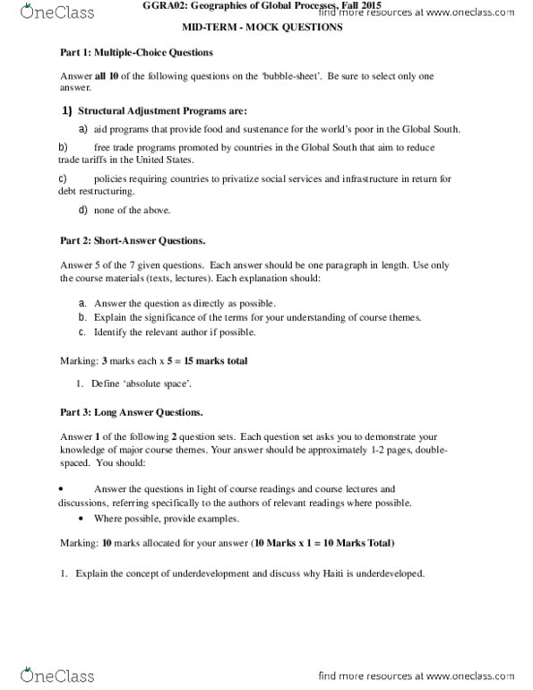 GGRA02H3 Lecture 1: GGRA02 - Mock Mid-Term-2 thumbnail