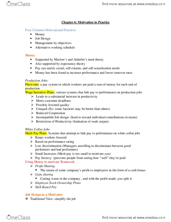 COLLAB 2N03 Lecture Notes - Lecture 6: Job Design, Expectancy Theory, Telecommuting thumbnail