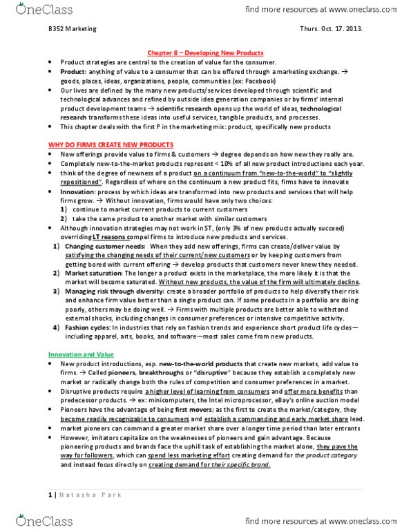 BU352 Chapter Notes - Chapter 8: Botulinum Toxin, Permutation, Umber thumbnail