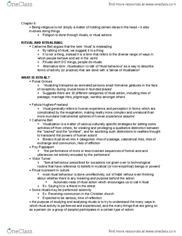 RLG101H5 Chapter Notes - Chapter 6: Power (Social And Political), Neurosis, No Symbol thumbnail