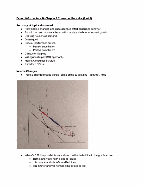ECON 110 Lecture Notes - Lecture 10: Right Angle, Pearson Education, Consumer Choice thumbnail