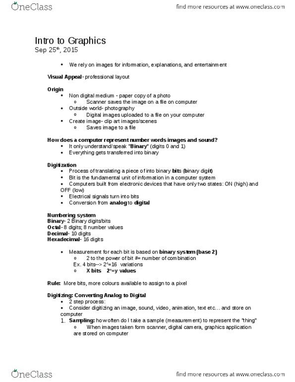 Computer Science 1033A/B Lecture Notes - Lecture 2: Microsoft Powerpoint, Corel, Human Eye thumbnail