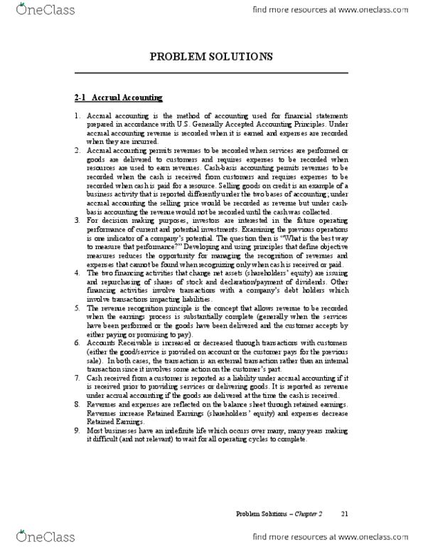 ACC 300 Chapter Notes - Chapter 2: Retained Earnings, Net Income, Current Liability thumbnail