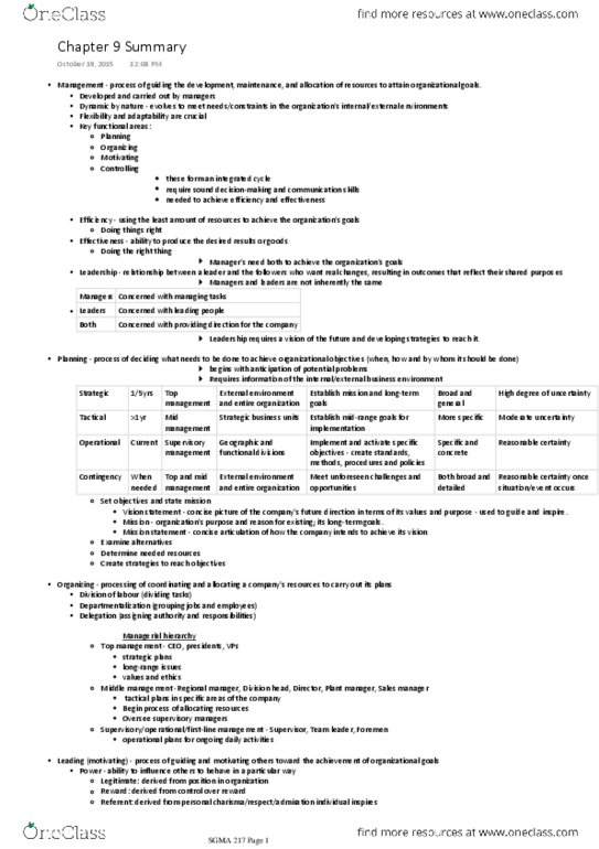 SGMA 217 Chapter Notes - Chapter 9: Anston, Aeroplan thumbnail