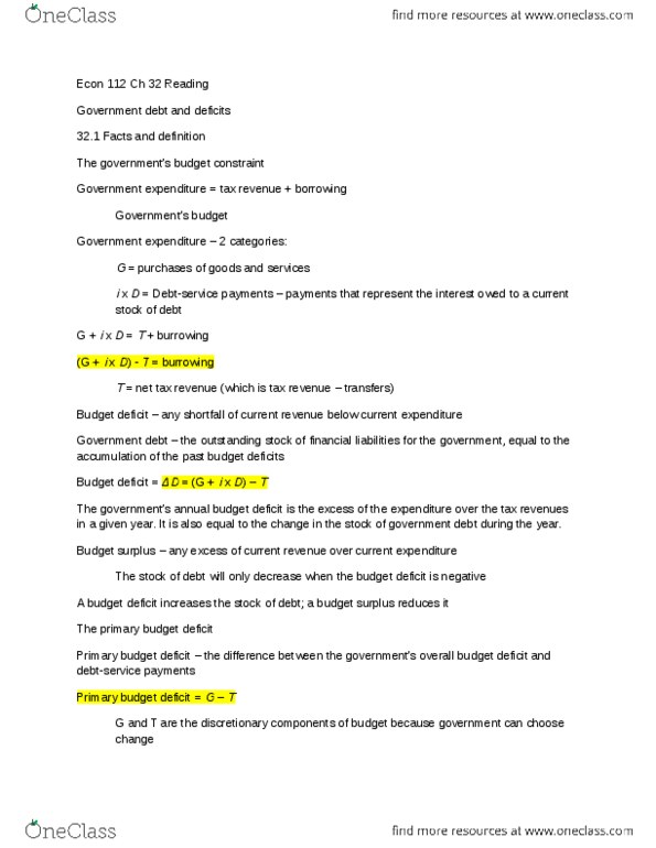 ECON 110 Lecture Notes - Lecture 16: Business Cycle, Procyclical And Countercyclical, Real Interest Rate thumbnail