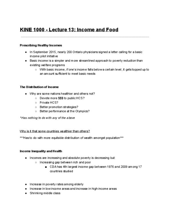 KINE 1000 Lecture Notes - Lecture 13: World Food Summit, Urban Agriculture, Food Security thumbnail