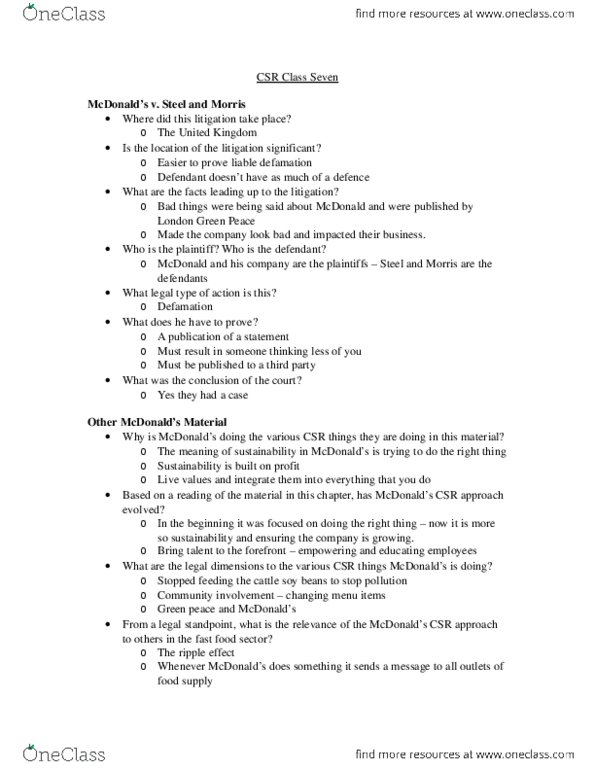 LAW 533 Lecture Notes - Lecture 7: Meat Industry, Precautionary Principle, Saputo Inc. thumbnail