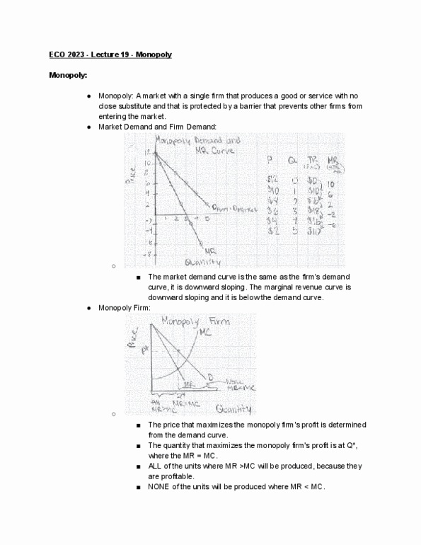 ECO 2023 Lecture Notes - Lecture 19: Perfect Competition, Demand Curve, Marginal Revenue thumbnail