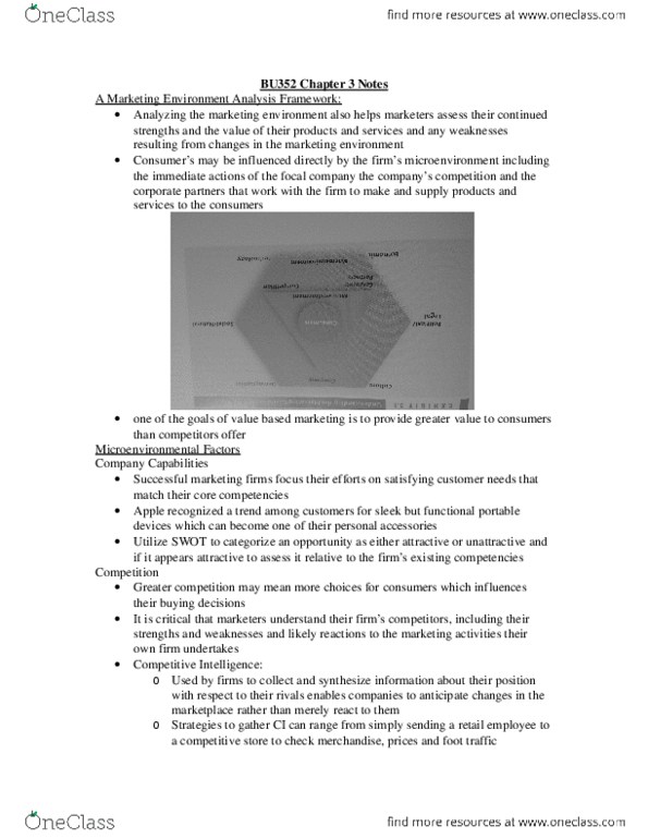 BU352 Chapter Notes - Chapter 3: Closed System, Competitive Advantage, Upper Class thumbnail