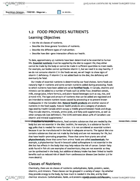FNN 100 Chapter Notes - Chapter 1.2: B Vitamins, Overnutrition, Starch thumbnail