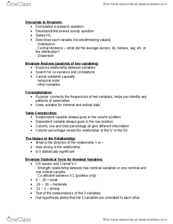 COMM 2002 Lecture Notes - Lecture 5: Ordinal Data, Univariate, Central Tendency thumbnail