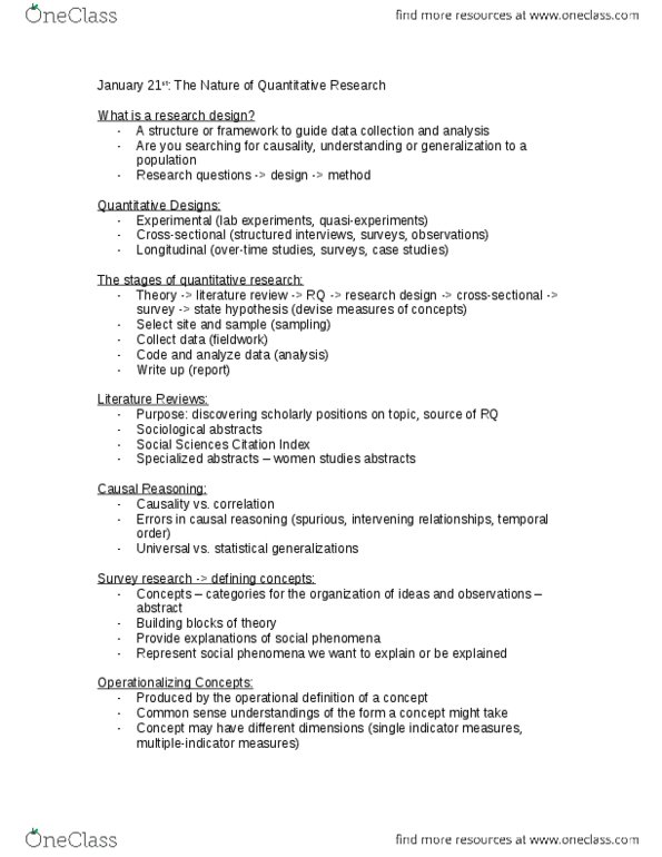 COMM 2002 Lecture Notes - Lecture 2: Quantitative Research, Internal Consistency, Face Validity thumbnail