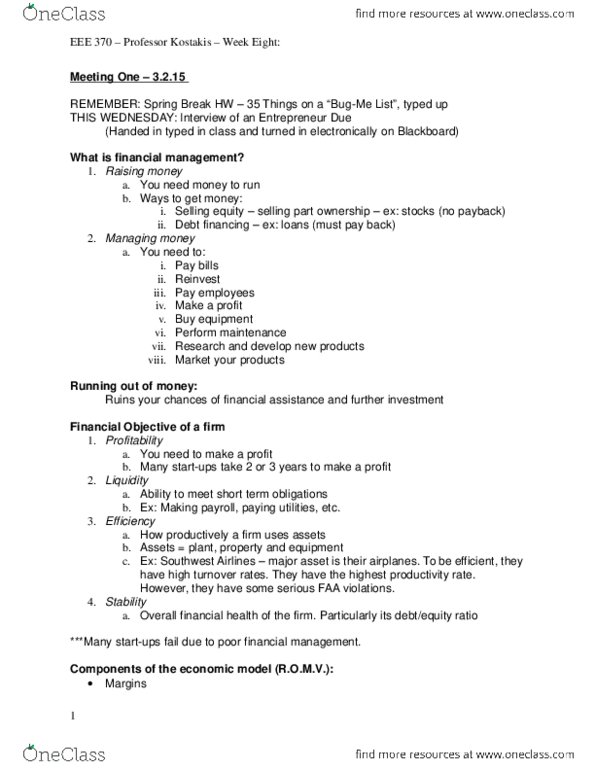 EEE 370 Lecture Notes - Lecture 8: Variable Cost thumbnail